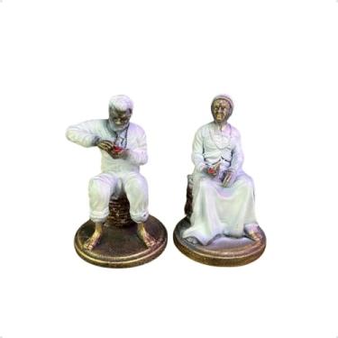 Imagem de Imagem de casal de Pretos Velhos em resina - Umbanda/Candomblé
