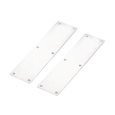 Imagem de Placa de empurrar para o dedo da porta, pacote com 2 placas de dedo KAIISSA para porta corta-fogo/placa de empurrar 300 x 80 mm de aço inoxidável placa escovada para porta/proteção de porta inferior