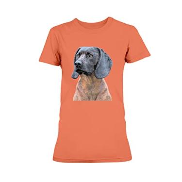 Imagem de Camiseta feminina de algodão Jersey Bavarian Mountain Scent Hound da Doggylips™, Laranja, P