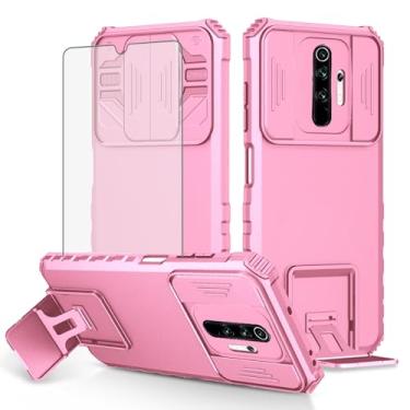 Imagem de Asuwish Capa de telefone para Xiaomi Redmi Note 8 Pro com protetor de tela de vidro temperado e capa de câmera deslizante suporte suporte fino protetor celular acessórios Redme Note8 8pro mulheres