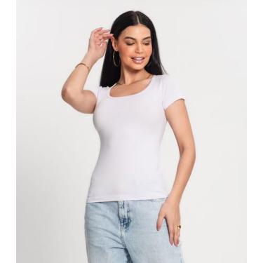 Imagem de Blusa Feminina Cotton 30 Básica Kohmar Branco