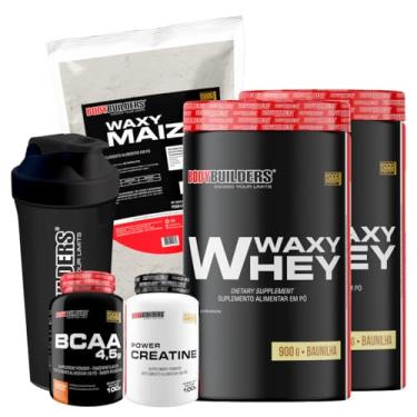 Imagem de Kit 2x Waxy Whey 900g + BCAA 100g + Power Creatine 100g + Waxy Maize 800g + Coq – Bodybuilders Sabor: Baunilha