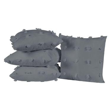 Imagem de Kit 4 Almofadas Cheias Para Sofá 45x45cm Sofist Micro Percal 300 Fios - Cinza