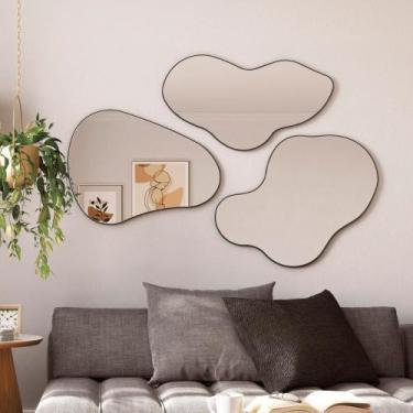 Imagem de Kit com 3 Espelhos Orgânicos Decorativos Sala Dalla Costa - Dalla Cost