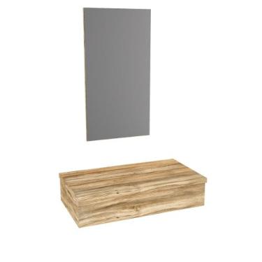 Imagem de Bancada Metrópole 802w 80cm com Espelheira - Compace, Carvalho