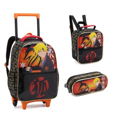 Imagem de Kit Mochila, Lancheira e Estojo Escolar Anime