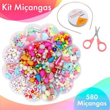 Imagem de Kit Pulseira Infantil De Miçangas C/580 Peças - 01 Nybc