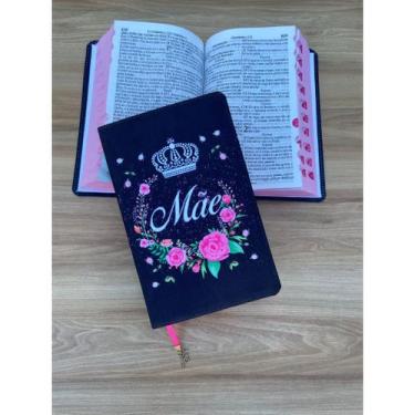 Imagem de Bíblia Mae Coroa com Pingente no fitilho Com Harpa E Índice Letras hip