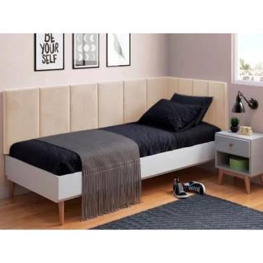 Imagem de Cabeceira Solteiro em L - Bege - Pr PAINEIS