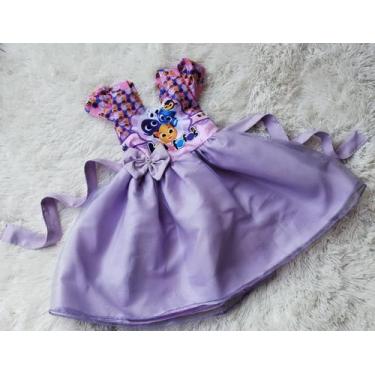 Imagem de Vestido Infantil Tule  Temático Bolofofo Lilas - aurea, PP
