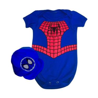 Imagem de Body Fantasia Heroi Bebe Aranha Boina Mêsversário - KIDSBEHAPPY, M