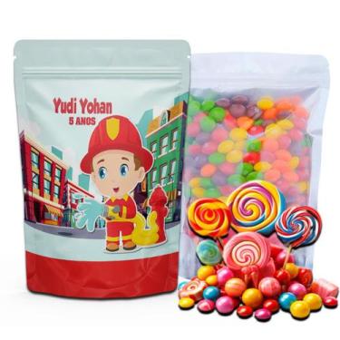 Imagem de Kit Festa Com 5 Saquinhos Em Pé 12x19cm Vários Temas - Mundo da Bina, 