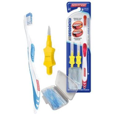 Imagem de Kit Ortodôntico Escova dental Passa fio Escova Interdental DentalClean