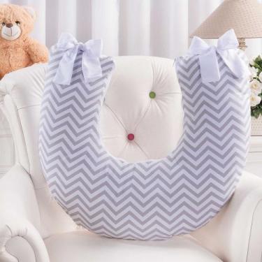 Imagem de Almofada Amamentação Travesseiro Multifunções Apoio De Bebê Firme e Ma