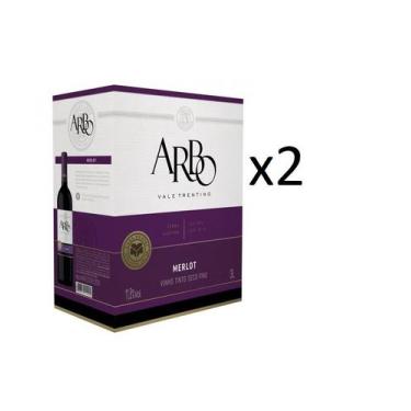 Imagem de Kit Vinho Arbo Merlot Tinto Seco Bag In Box 3L 2uni - Casa Perini