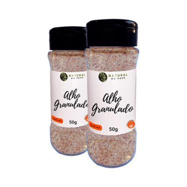 Imagem de Kit 2 Alho Granulado Sabor Puro  Autentico Premium Pote com Dosador 60