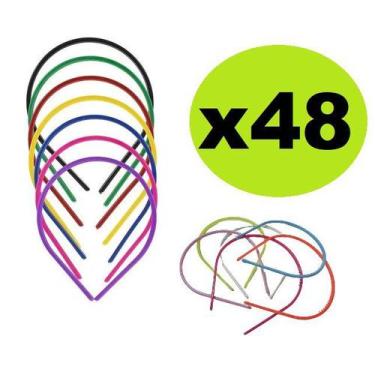 Imagem de 48 Tiaras Arco Plástico Sortida Para Cabelo 14cm - Lynx produções