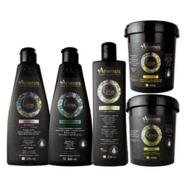 Imagem de Kit Arvensis Cachos Shampoo Condicionador Ativador Máscara Crespos  Má