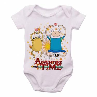 Imagem de body nenê criança roupa bebê  Adventure Time Jake Finn corações - Empó