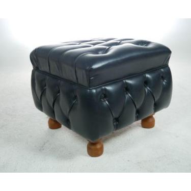 Imagem de Puff Banqueta Decorativa Apoio de Pés Para Quarto, Sala - Preto - NOVO