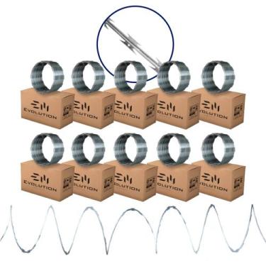 Imagem de Cerca Concertina De Arame Para Muro Galvanizada 30cm 100 Metros - Evol
