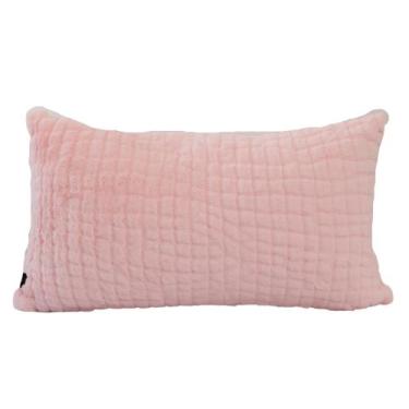 Imagem de Almofada Pelúcia Tramado Rosé Retangular - Cazachic, Somente Capa