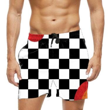 Imagem de Short Praia Shorts Banho Bermuda Verão Xadrez Lava 1034 - SMOKE, M Mas