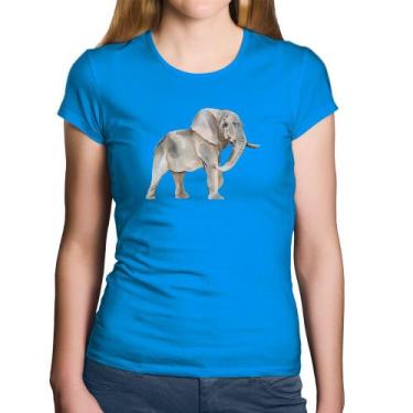 Imagem de Baby Look Algodão Elefante - Foca na Moda, Azul, GG