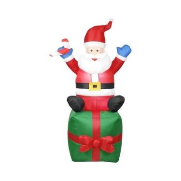 Imagem de Papai Noel Inflável Gigante 1,8m com LED - Decoração de Natal para Ext