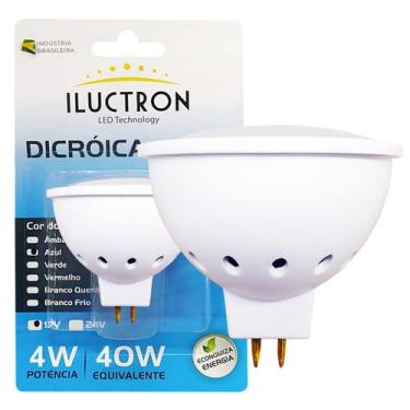 Imagem de Lâmpada Dicróica Mr16 Led 4W 12V Baixa Tensão Gu5,3 Azul - ILUCTRON