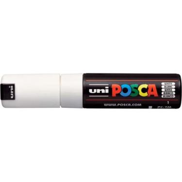 Imagem de Pincel Marcador Artesanato Posca PC-7M 4.5/5.5MM Branco - Caixa com 06