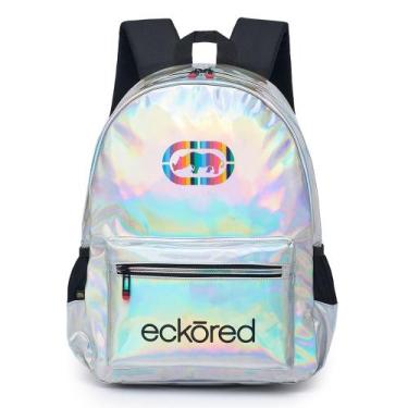 Imagem de Mochila Ecko Feminina Bolsa Reforçada Juvenil Holográfica Fashion Mode