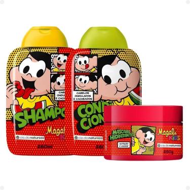 Imagem de Kit Cia da Natureza Magali Kids Cabelos Ondulados e Cacheados: Shampoo, Condicionador e Máscara