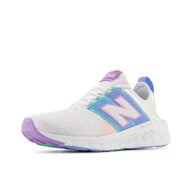 Imagem de New Balance Tênis de corrida feminino Fresh Foam X Cruz Artisan V3, Branco/azul costeiro/folha de limão, 5.5