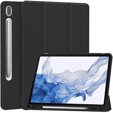 Imagem de Capa Case PREMIUM Anti Impacto com suporte para S Pen compatível com Samsung Galaxy Tab S9 / S9 FE / S10 FE (Preto)