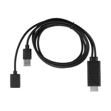 Imagem de Cabo adaptador USB para HDMI 1080p, cabo adaptador de sincronização de telefone para dispositivo de tela grande, comprimento de 1 m