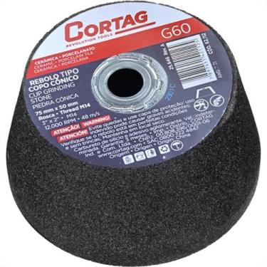 Imagem de Rebolo Cortag Conico 75Mm X 50Mm Rosca M14 - G-60 - 62112
