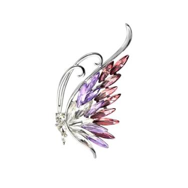 Imagem de Broche de borboleta de strass para mulheres meninas colorido cristal brilhante animal lapela pinos para vestido de formatura suéter casaco terno delicado chapéu acessórios vestido joias festa de