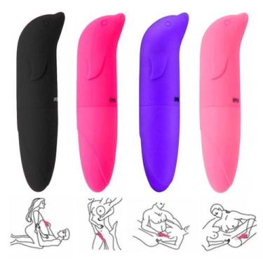 Imagem de Vibrador Feminino Golfinho Aveludado Ponto G Pequeno Discreto Toque Su