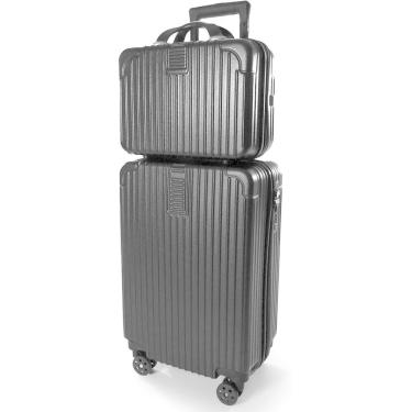 Imagem de Mala De Bordo + Frasqueira Viagem Rodinhas 360 Abs Tam. P