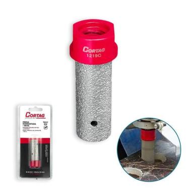 Imagem de Fresa Diamantada Cortag 20x50mm Reta Para Esmerilhadeira Com Rosca M14