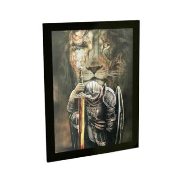 Imagem de Quadro Decorativo Guerreio De Fé Jesus Leão De Judá Quarto Sala Decoração Poster