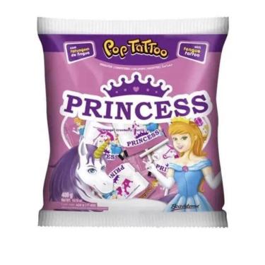 Imagem de Pirulito Pop Tatoo Princesa Com 400 Gramas- Kit 3 Pacotes