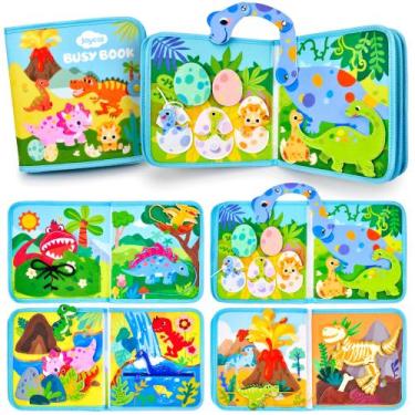 Imagem de Dinossauro infantil Busy Book JoyCat com 15 atividades de 2 a 5 anos