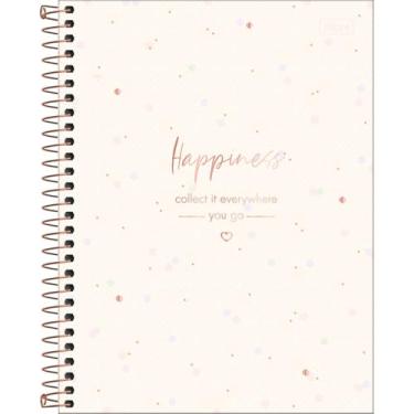 Imagem de Tilibra - Caderno Espiral Capa Dura Colegial 10 Matérias Soho 160 Folhas - Bolinhas Pequenas - Happiness