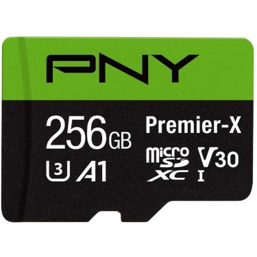 Imagem de Pny 256GB Premier-X Classe 10 U3 V30 microSDXC Cartão de memória Flash - 100MB/s, Classe 10, U3, V30, A1, 4K uhd, Full hd, uhs-i, Micro sd
