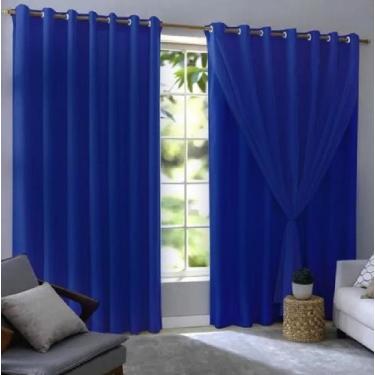 Imagem de Cortina Blackout Com Voil 280X230 Corta Luz Pvc Sala/Quarto - Fabritex