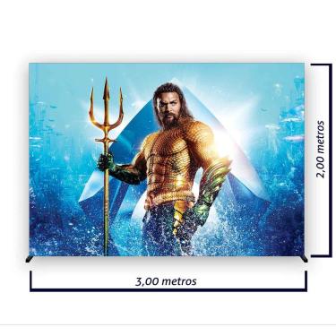 Imagem de Painel de Festa Retangular Aquaman Várias Medidas - Fera Print