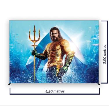 Imagem de Painel de Festa Retangular Aquaman Várias Medidas - Fera Print