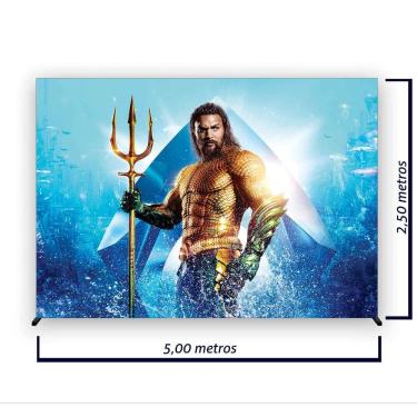 Imagem de Painel de Festa Retangular Aquaman Várias Medidas - Fera Print